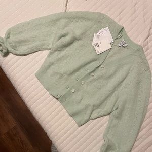 & Other Stories mint colored cropped Woolf cardigan size S